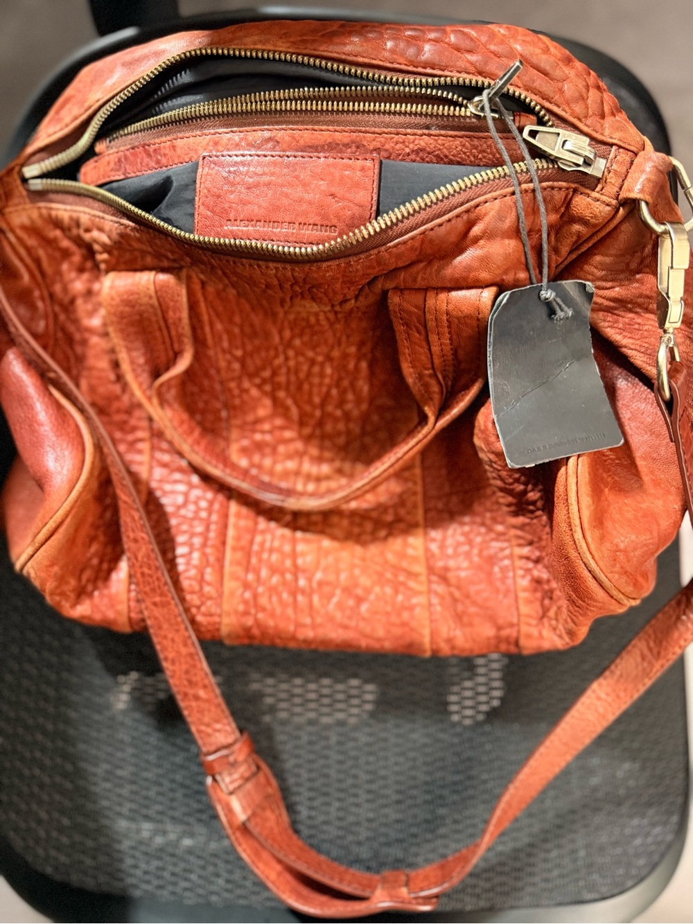 Alexander Wang Rocco Rockie Oxblood Red Studded Leather Crossbody Bag - Picture 3 of 6